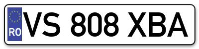 Placuta inmatriculare numar auto  VS-808-XBA, VS 808 XBA, VS808XBA