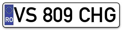 Placuta inmatriculare numar auto  VS-809-CHG, VS 809 CHG, VS809CHG