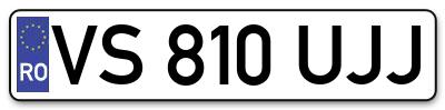 Placuta inmatriculare numar auto  VS-810-UJJ, VS 810 UJJ, VS810UJJ