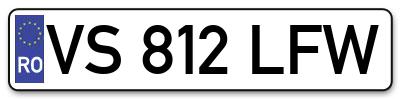 Placuta inmatriculare numar auto  VS-812-LFW, VS 812 LFW, VS812LFW