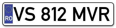 Placuta inmatriculare numar auto  VS-812-MVR, VS 812 MVR, VS812MVR