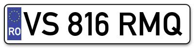 Placuta inmatriculare numar auto  VS-816-RMQ, VS 816 RMQ, VS816RMQ