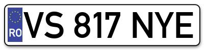 Placuta inmatriculare numar auto  VS-817-NYE, VS 817 NYE, VS817NYE