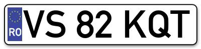 Placuta inmatriculare numar auto  VS-82-KQT, VS 82 KQT, VS82KQT