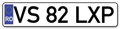 Placuta inmatriculare numar auto  VS-82-LXP, VS 82 LXP, VS82LXP