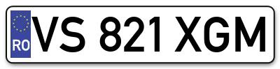 Placuta inmatriculare numar auto  VS-821-XGM, VS 821 XGM, VS821XGM
