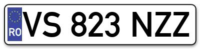 Placuta inmatriculare numar auto  VS-823-NZZ, VS 823 NZZ, VS823NZZ