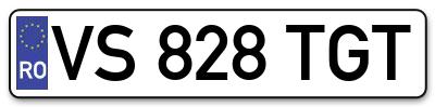 Placuta inmatriculare numar auto  VS-828-TGT, VS 828 TGT, VS828TGT