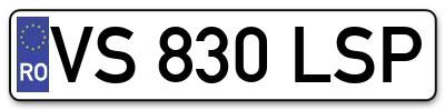 Placuta inmatriculare numar auto  VS-830-LSP, VS 830 LSP, VS830LSP