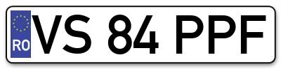 Placuta inmatriculare numar auto  VS-84-PPF, VS 84 PPF, VS84PPF