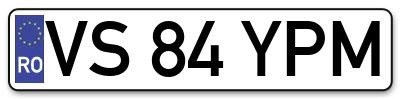 Placuta inmatriculare numar auto  VS-84-YPM, VS 84 YPM, VS84YPM