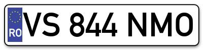 Placuta inmatriculare numar auto  VS-844-NMO, VS 844 NMO, VS844NMO