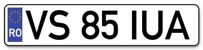 Placuta inmatriculare numar auto  VS-85-IUA, VS 85 IUA, VS85IUA