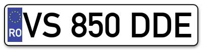 Placuta inmatriculare numar auto  VS-850-DDE, VS 850 DDE, VS850DDE
