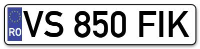 Placuta inmatriculare numar auto  VS-850-FIK, VS 850 FIK, VS850FIK