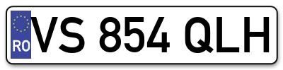 Placuta inmatriculare numar auto  VS-854-QLH, VS 854 QLH, VS854QLH