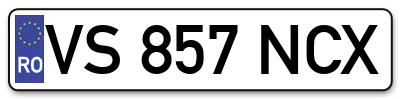 Placuta inmatriculare numar auto  VS-857-NCX, VS 857 NCX, VS857NCX