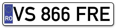 Placuta inmatriculare numar auto  VS-866-FRE, VS 866 FRE, VS866FRE