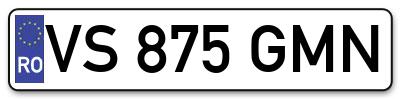 Placuta inmatriculare numar auto  VS-875-GMN, VS 875 GMN, VS875GMN