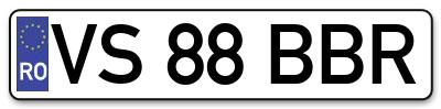 Placuta inmatriculare numar auto  VS-88-BBR, VS 88 BBR, VS88BBR