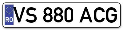 Placuta inmatriculare numar auto  VS-880-ACG, VS 880 ACG, VS880ACG
