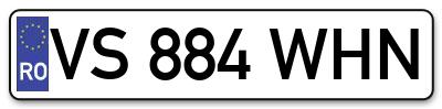 Placuta inmatriculare numar auto  VS-884-WHN, VS 884 WHN, VS884WHN