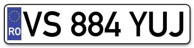 Placuta inmatriculare numar auto  VS-884-YUJ, VS 884 YUJ, VS884YUJ