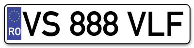 Placuta inmatriculare numar auto  VS-888-VLF, VS 888 VLF, VS888VLF