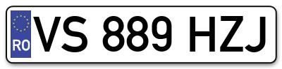 Placuta inmatriculare numar auto  VS-889-HZJ, VS 889 HZJ, VS889HZJ