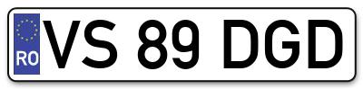 Placuta inmatriculare numar auto  VS-89-DGD, VS 89 DGD, VS89DGD