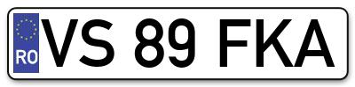 Placuta inmatriculare numar auto  VS-89-FKA, VS 89 FKA, VS89FKA