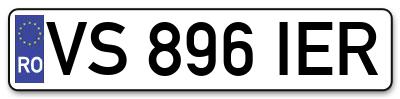Placuta inmatriculare numar auto  VS-896-IER, VS 896 IER, VS896IER
