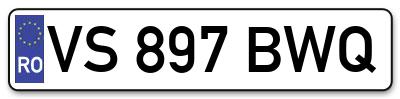Placuta inmatriculare numar auto  VS-897-BWQ, VS 897 BWQ, VS897BWQ