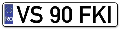 Placuta inmatriculare numar auto  VS-90-FKI, VS 90 FKI, VS90FKI