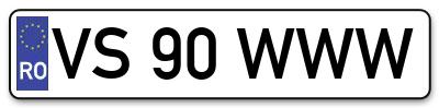 Placuta inmatriculare numar auto  VS-90-WWW, VS 90 WWW, VS90WWW