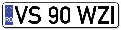 Placuta inmatriculare numar auto  VS-90-WZI, VS 90 WZI, VS90WZI