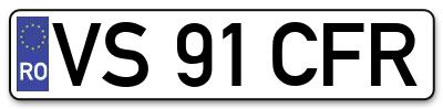 Placuta inmatriculare numar auto  VS-91-CFR, VS 91 CFR, VS91CFR