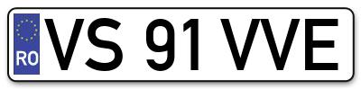 Placuta inmatriculare numar auto  VS-91-VVE, VS 91 VVE, VS91VVE