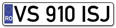 Placuta inmatriculare numar auto  VS-910-ISJ, VS 910 ISJ, VS910ISJ