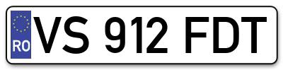 Placuta inmatriculare numar auto  VS-912-FDT, VS 912 FDT, VS912FDT