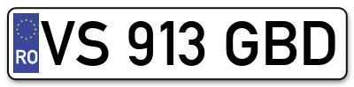 Placuta inmatriculare numar auto  VS-913-GBD, VS 913 GBD, VS913GBD