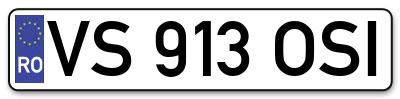 Placuta inmatriculare numar auto  VS-913-OSI, VS 913 OSI, VS913OSI