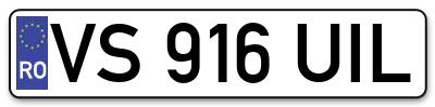 Placuta inmatriculare numar auto  VS-916-UIL, VS 916 UIL, VS916UIL