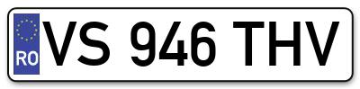 Placuta inmatriculare numar auto  VS-946-THV, VS 946 THV, VS946THV