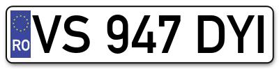 Placuta inmatriculare numar auto  VS-947-DYI, VS 947 DYI, VS947DYI