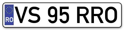 Placuta inmatriculare numar auto  VS-95-RRO, VS 95 RRO, VS95RRO