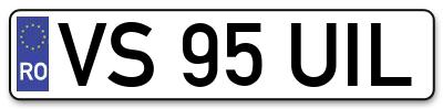 Placuta inmatriculare numar auto  VS-95-UIL, VS 95 UIL, VS95UIL