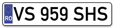 Placuta inmatriculare numar auto  VS-959-SHS, VS 959 SHS, VS959SHS