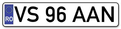 Placuta inmatriculare numar auto  VS-96-AAN, VS 96 AAN, VS96AAN