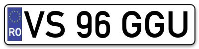 Placuta inmatriculare numar auto  VS-96-GGU, VS 96 GGU, VS96GGU